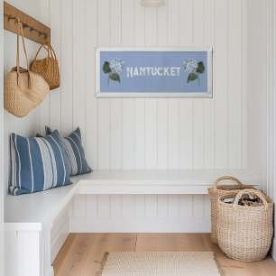 Hydrangea Blue Place Name Felt Wall Pennant
