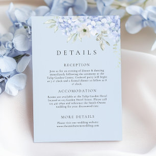 Hydrangea Blue Wedding Details Enclosure Card