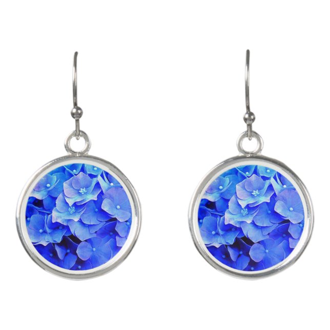 Hydrangea Blues Earrings (Front)