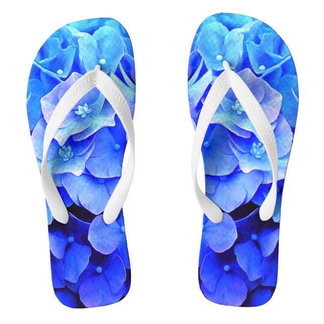Hydrangea Blues Flip Flops (Footbed)
