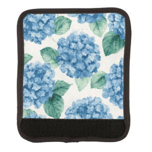 Hydrangea Blues Floral Watercolor Botanical Blooms Luggage Handle Wrap