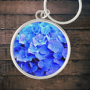 Hydrangea Blues Keychain