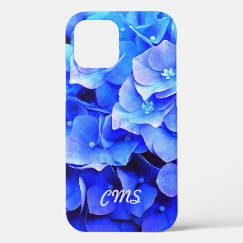 Hydrangea Blues Personalized iPhone 12 Case