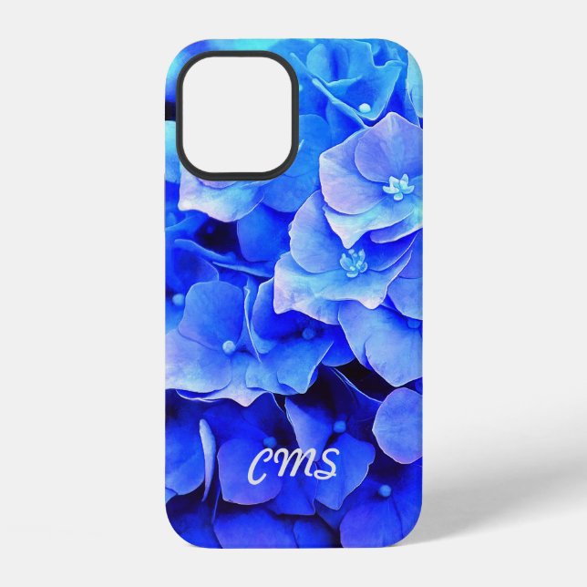 Hydrangea Blues Personalized Iphone Case (Back)