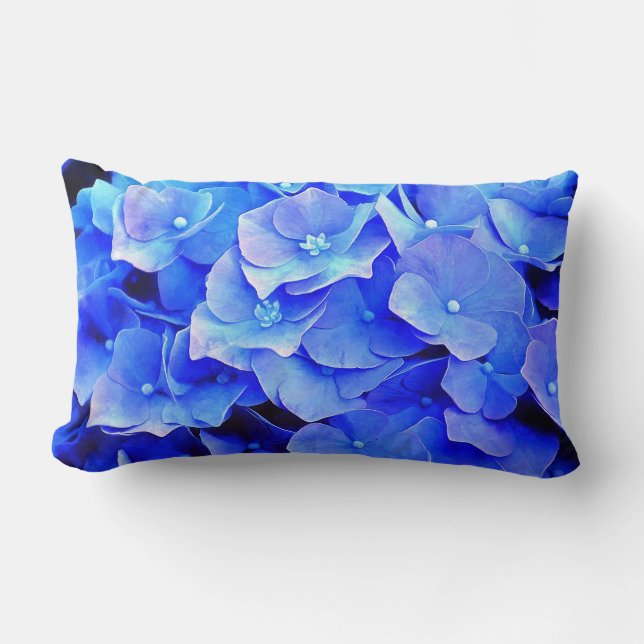 Hydrangea Blues Pillow (Front)