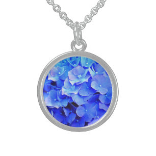 Hydrangea Blues Sterling Silver Necklace
