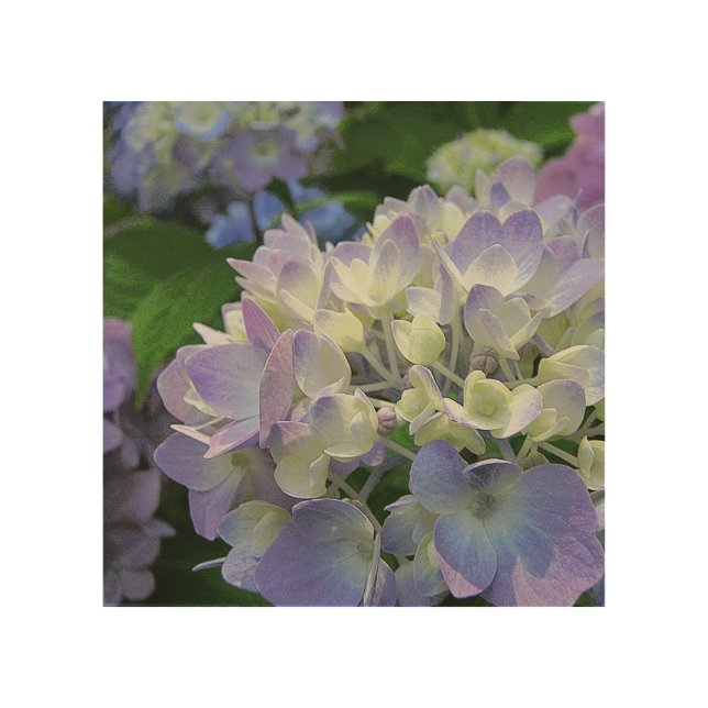 Hydrangea Blues Wood Wall Art (Front)