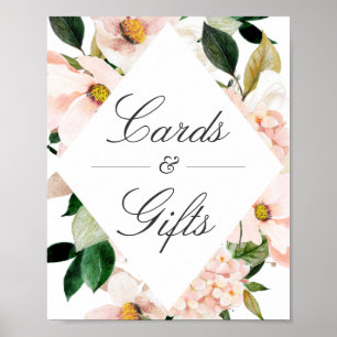 Hydrangea Blush Pink Floral Cards and Gifts Sign