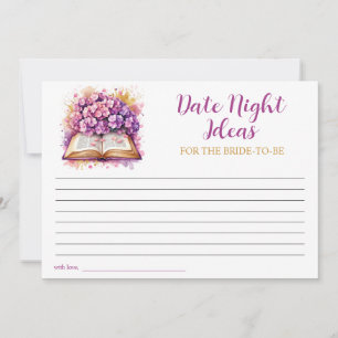 Hydrangea Book Theme Date Night Card