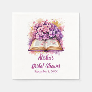 Hydrangea Book Theme Napkins
