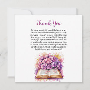 Hydrangea Book Theme Thank You Card
