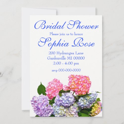Hydrangea Bouquet  _ bridal shower Invitation