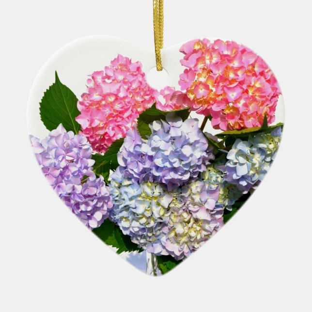 Hydrangea Bouquet Ceramic Ornament (Front)