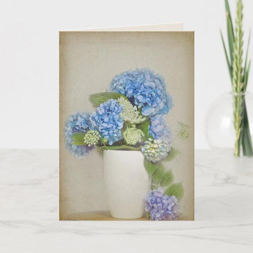 Hydrangea Bouquet In Vase  Card