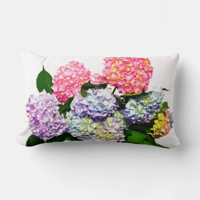 Hydrangea Bouquet Lumbar Pillow (Front)