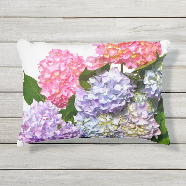 Hydrangea Bouquet Outdoor Pillow (Front)