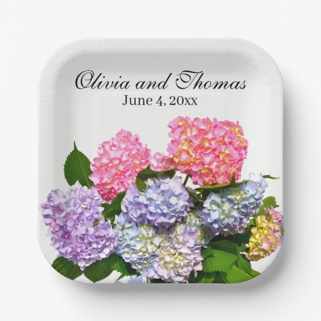 Hydrangea Bouquet Paper Plates (Front)
