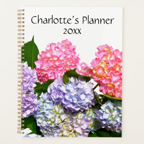 Hydrangea Bouquet pink purple blue yellow flowers Planner