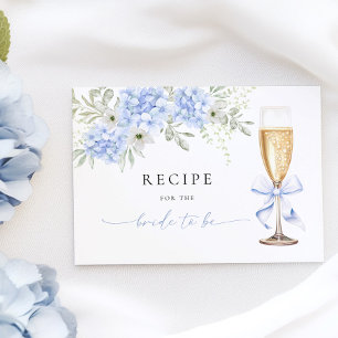 Hydrangea Bow Bridal Shower Recipe Request Enclosure Card