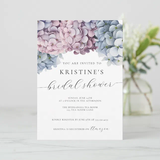 Hydrangea Bridal Shower Invitation | Zazzle