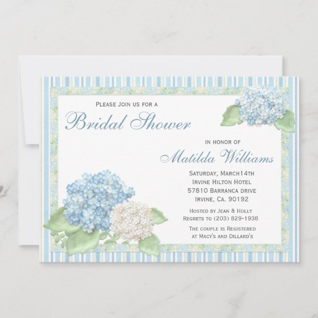 Hydrangea Bridal Shower Invitation (Front)