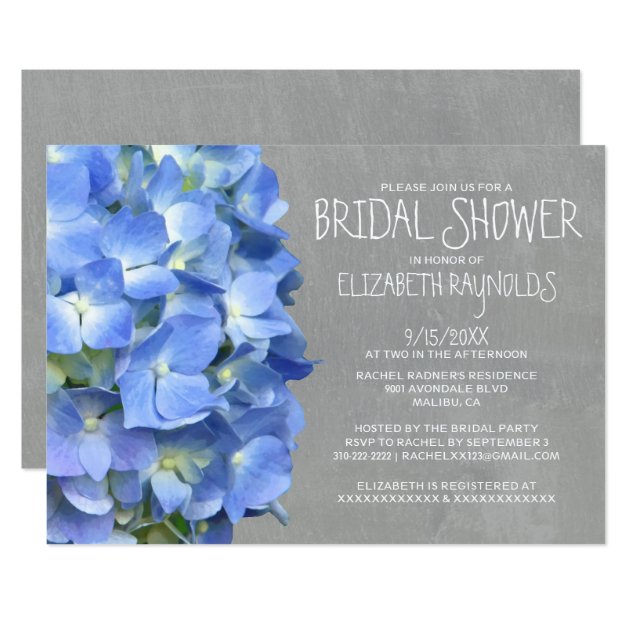 Hydrangea Bridal Shower Invitations