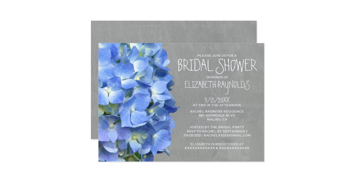 Hydrangea Bridal Shower Invitations Zazzle