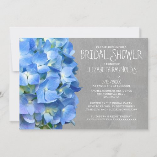 Hydrangea Bridal Shower Invitations