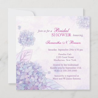Hydrangea Bridal Shower Invitations