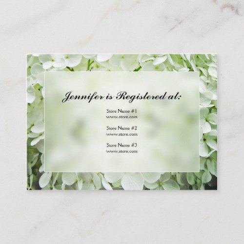 Hydrangea Bridal Shower Registry Cards Business Card Templates