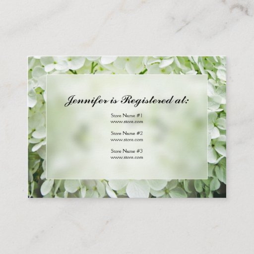Customizable Hydrangea Bridal Shower Registry Cards Business Card Templates