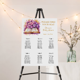 Hydrangea Bridal Shower Seating Chart Sign