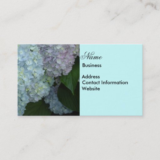 Customizable Hydrangea Business Card
