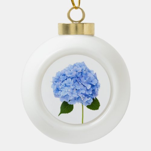 Hydrangea Ceramic Ball Christmas Ornament