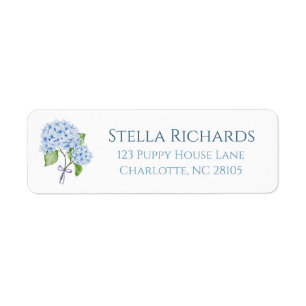Hydrangea classic preppy grandmillenial address  label