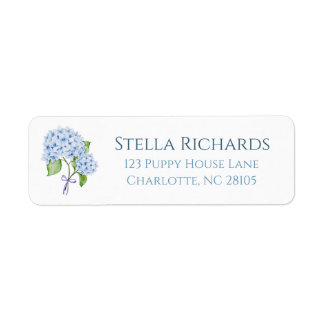 Hydrangea classic preppy grandmillenial address label