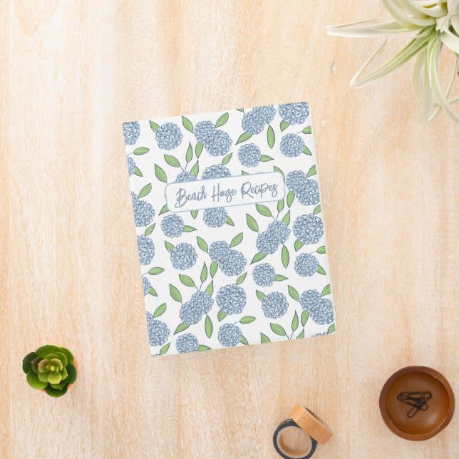 Hydrangea Coastal Beach House Bridal Shower Gift Mini Binder (InSitu)