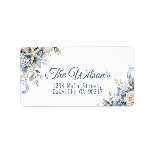 Hydrangea Coastal, Blue Floral Corner Spray Label