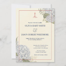 Hydrangea Coastal Wedding Invitation