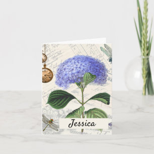 Hydrangea Collage Personalized Note Card