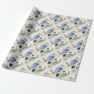 Hydrangea Collage Wrapping Paper