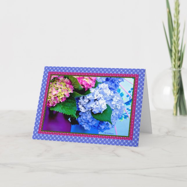 Hydrangea colors & borders IV Card (Front)