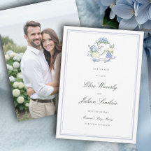 Hydrangea Crest Formal Blue Coastal Photo Wedding