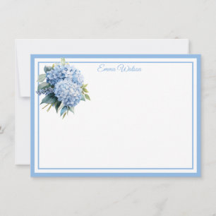 Hydrangea Custom Name Note Card