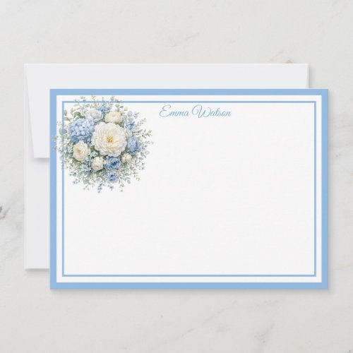 Hydrangea Custom Name Note Card