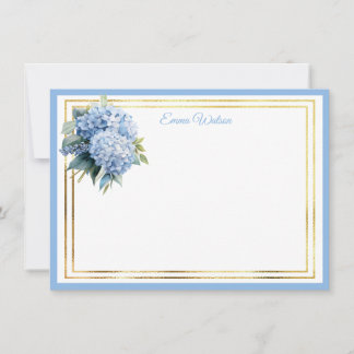 Hydrangea Custom Name Note Card