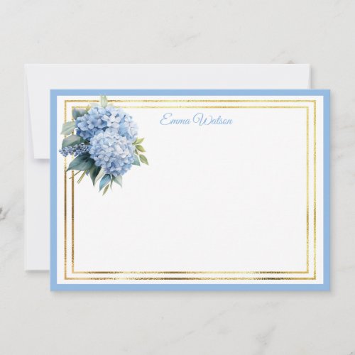 Hydrangea Custom Name Note Card