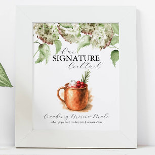 Hydrangea Decor Signature Cocktail Bar Signs