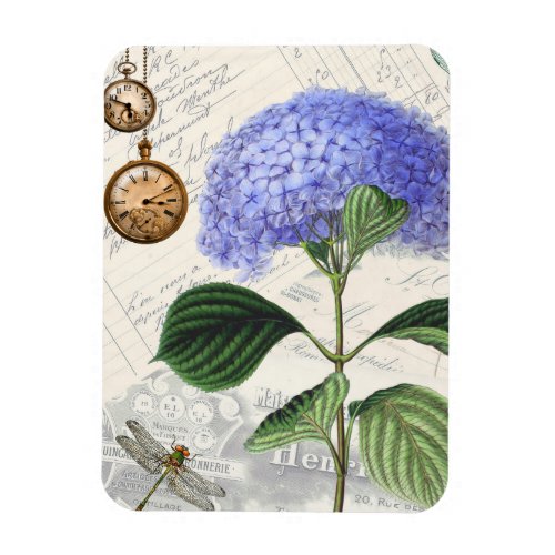 Hydrangea Dragonfly Collage Flexible Magnet