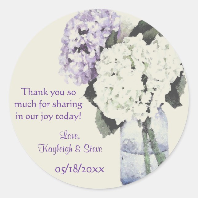 Hydrangea Dreams Favor Stickers (Front)